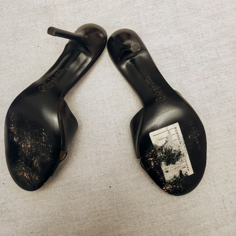 BCBG Brown Slip-On Sandal Heels -‎ Size 7 - Picture 5 of 6